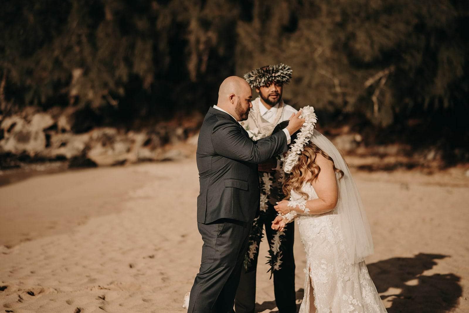 golden hour sunset elopement photos in Hawaii